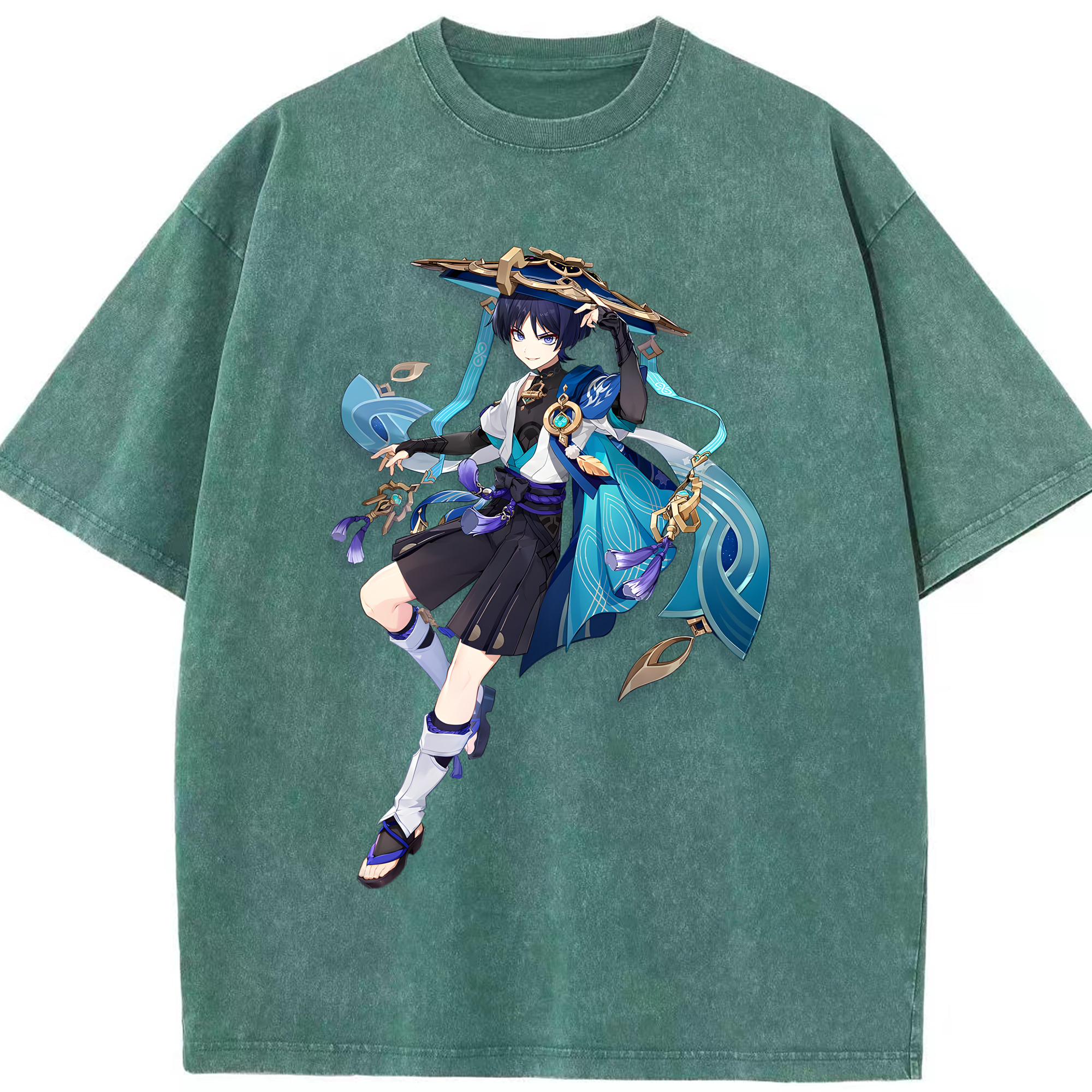 げんし神 さんペい genshin Sanpei 綿100% ヴィンテージ風 半袖Tシャツ（フロントプリント）
